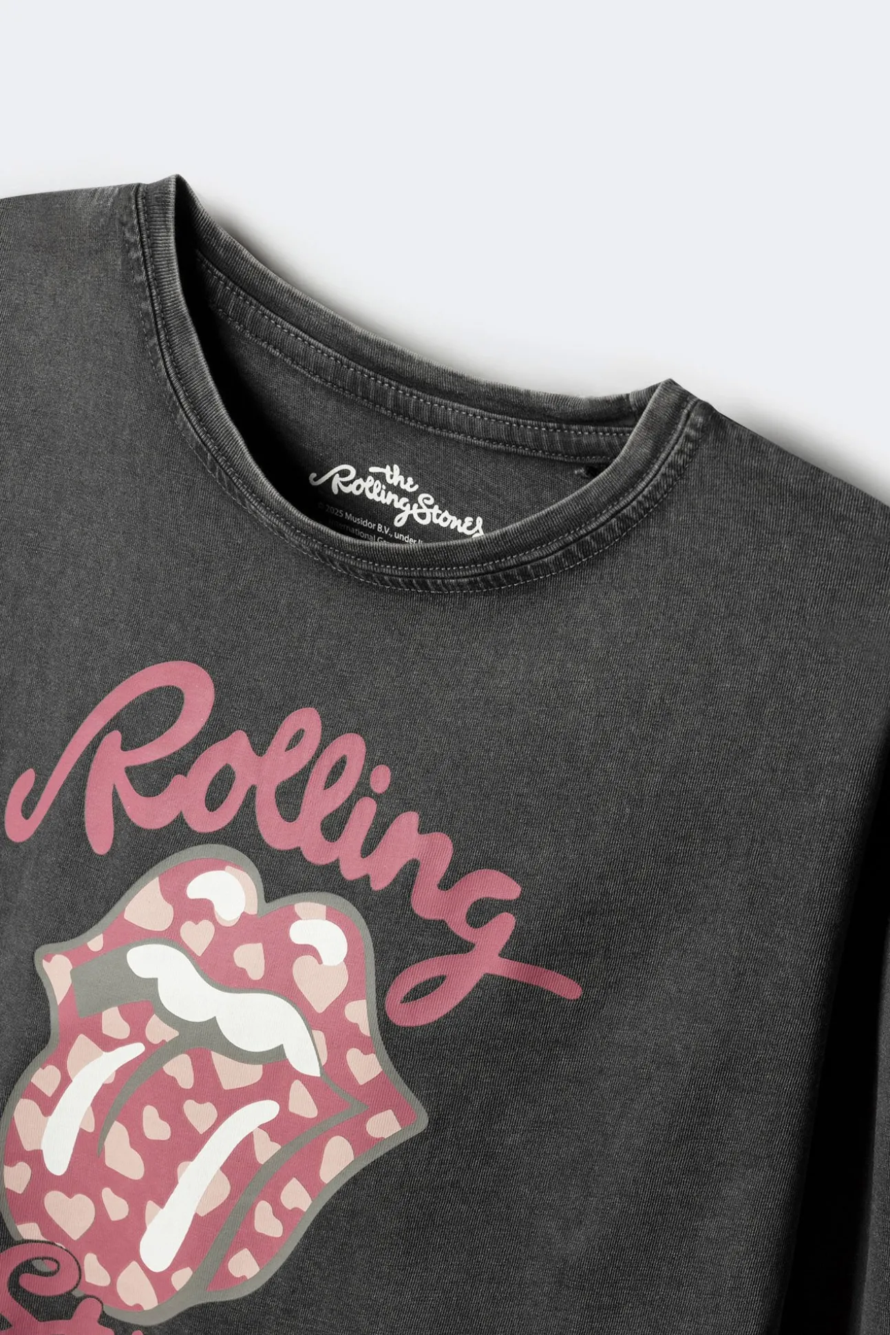 Camiseta de manga manga comprida dos Rolling Stones para meninas.