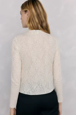 Camiseta Devoré com franzidos