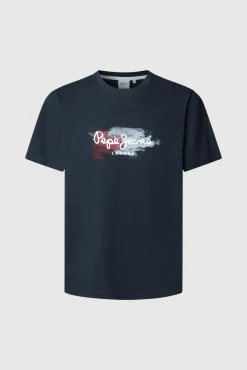Camiseta estampada com logotipo de corte regular
