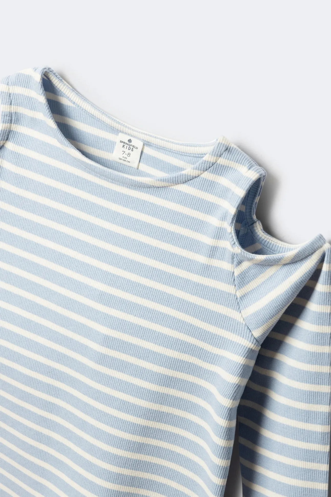 Camiseta feminina canelada ombro a ombro