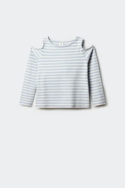 Camiseta feminina canelada ombro a ombro