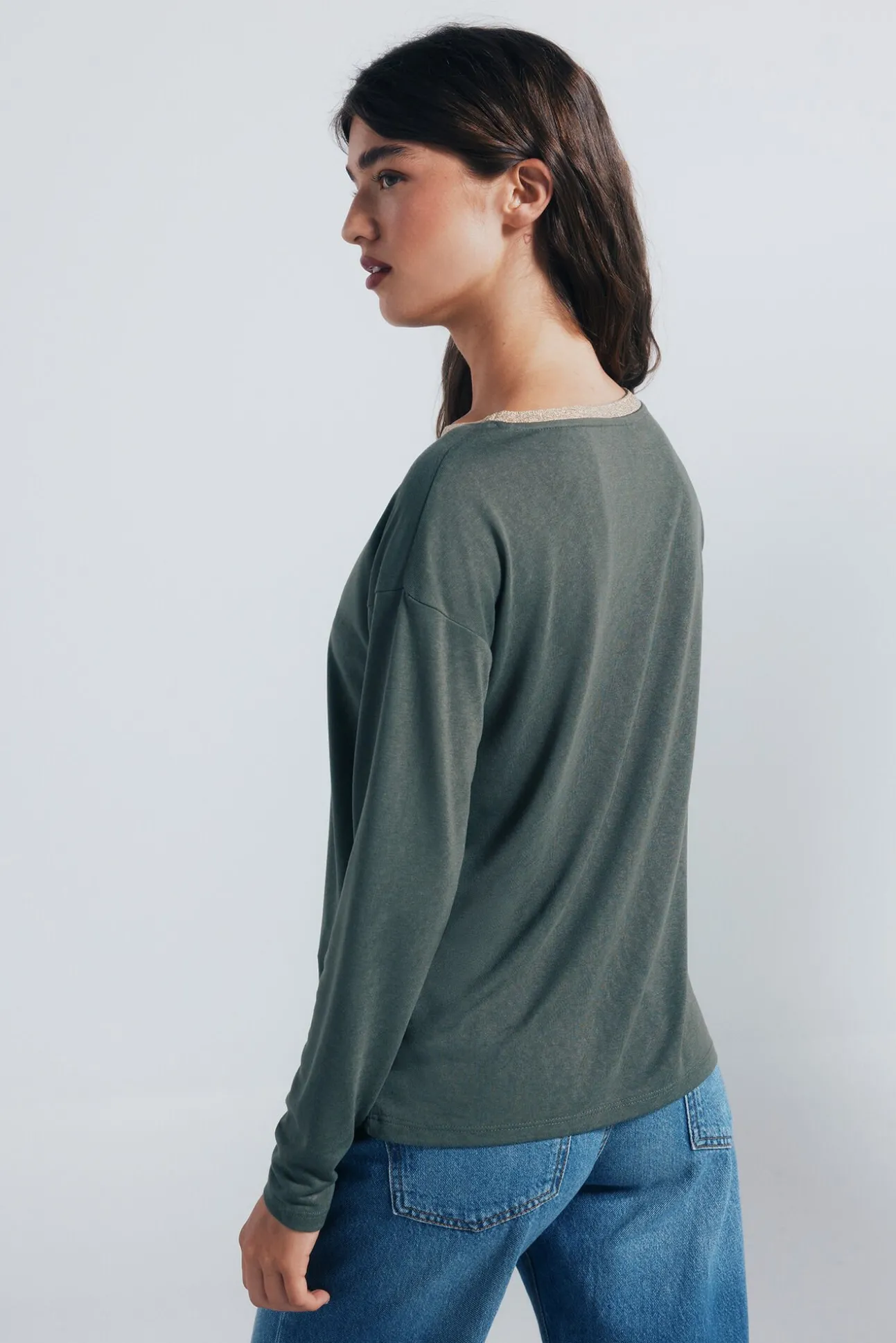 Camiseta gola lurex