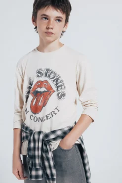 Camiseta infantil de manga comprida dos Rolling Stones