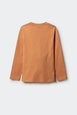 Camiseta laranja de manga comprida Springfield para meninos