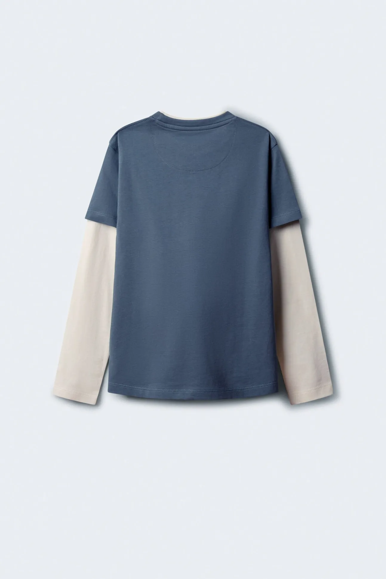 Camiseta manga comprida masculina de manga dupla