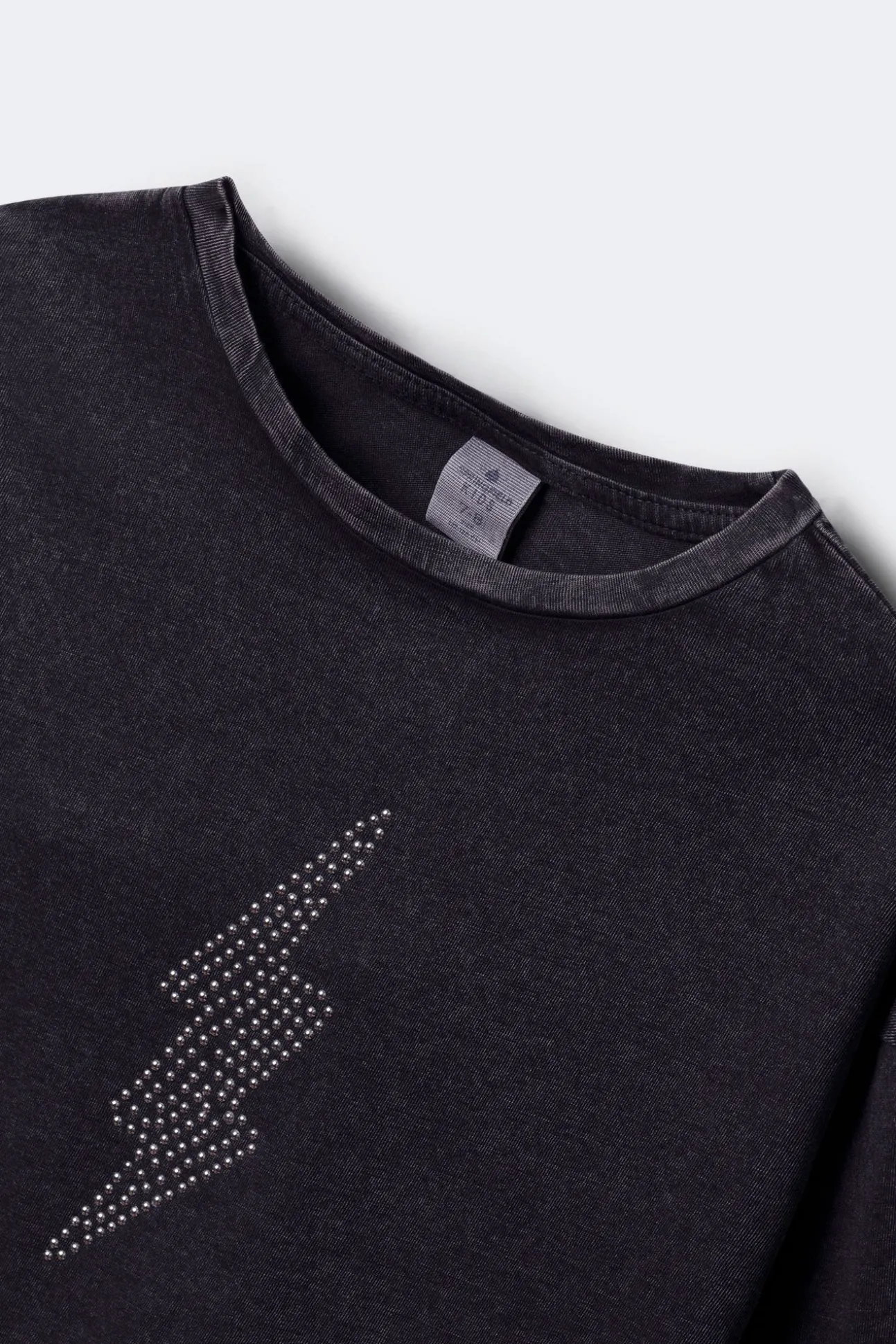 Camiseta manga comprida para menina com raios de diamante