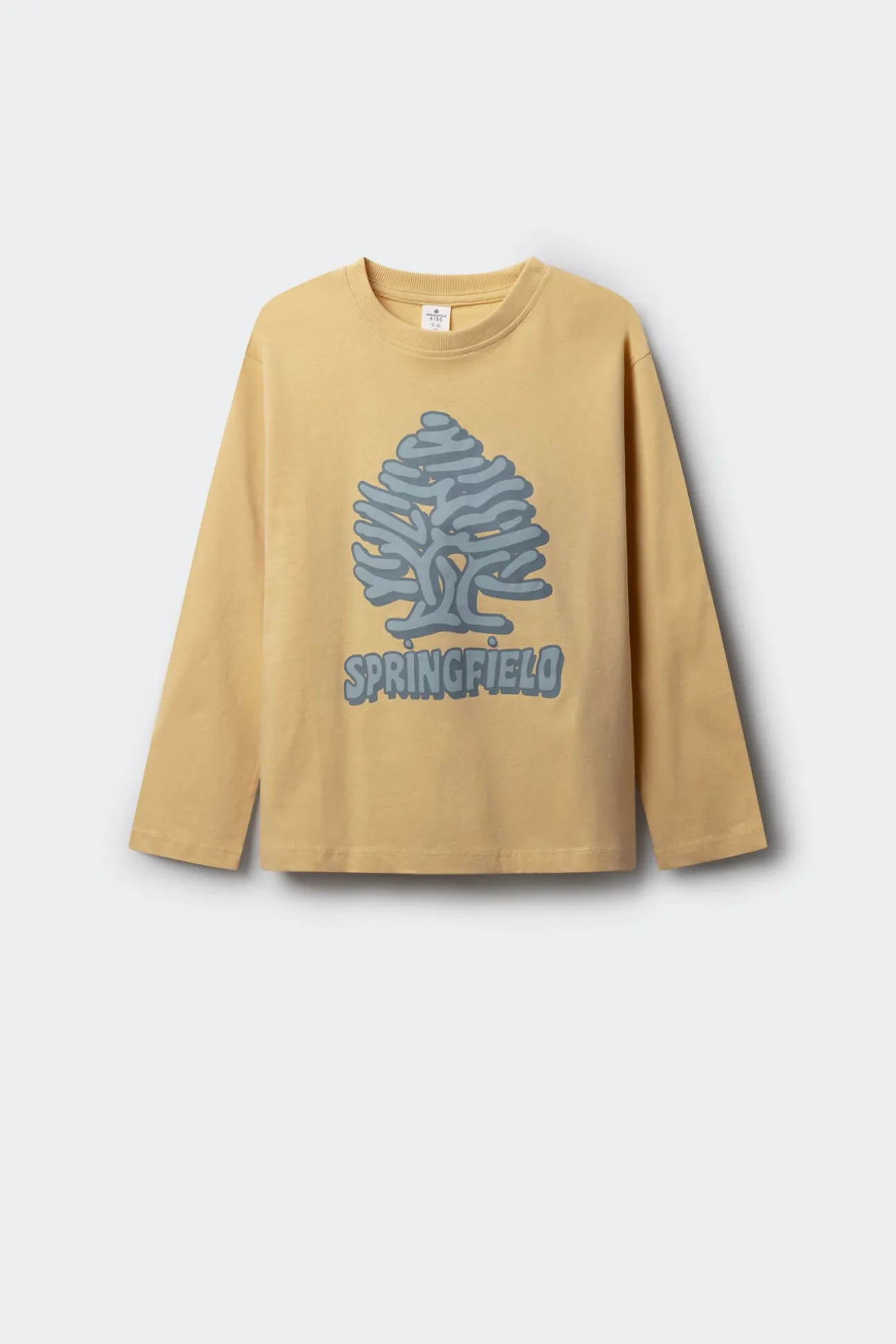 Camiseta manga comprida árvore amarela para meninos