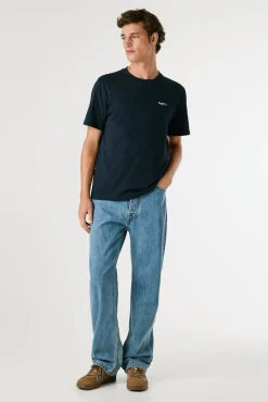 Camiseta Regular Fit com Logotipo Bordado