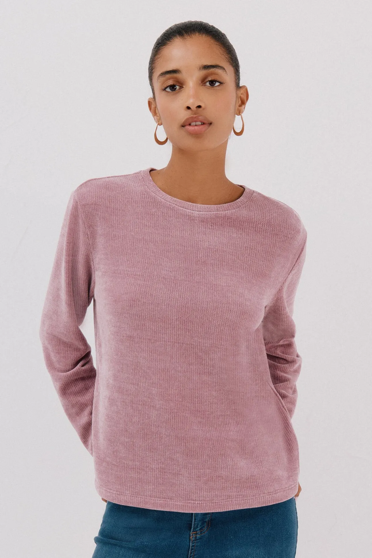 Camiseta riscas em chenille