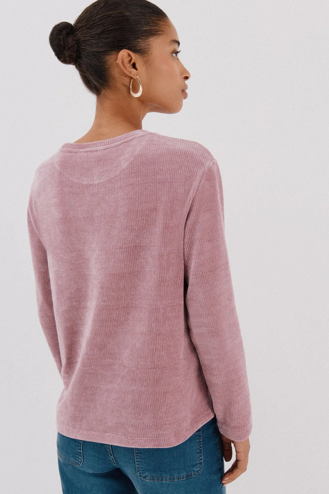 Camiseta riscas em chenille