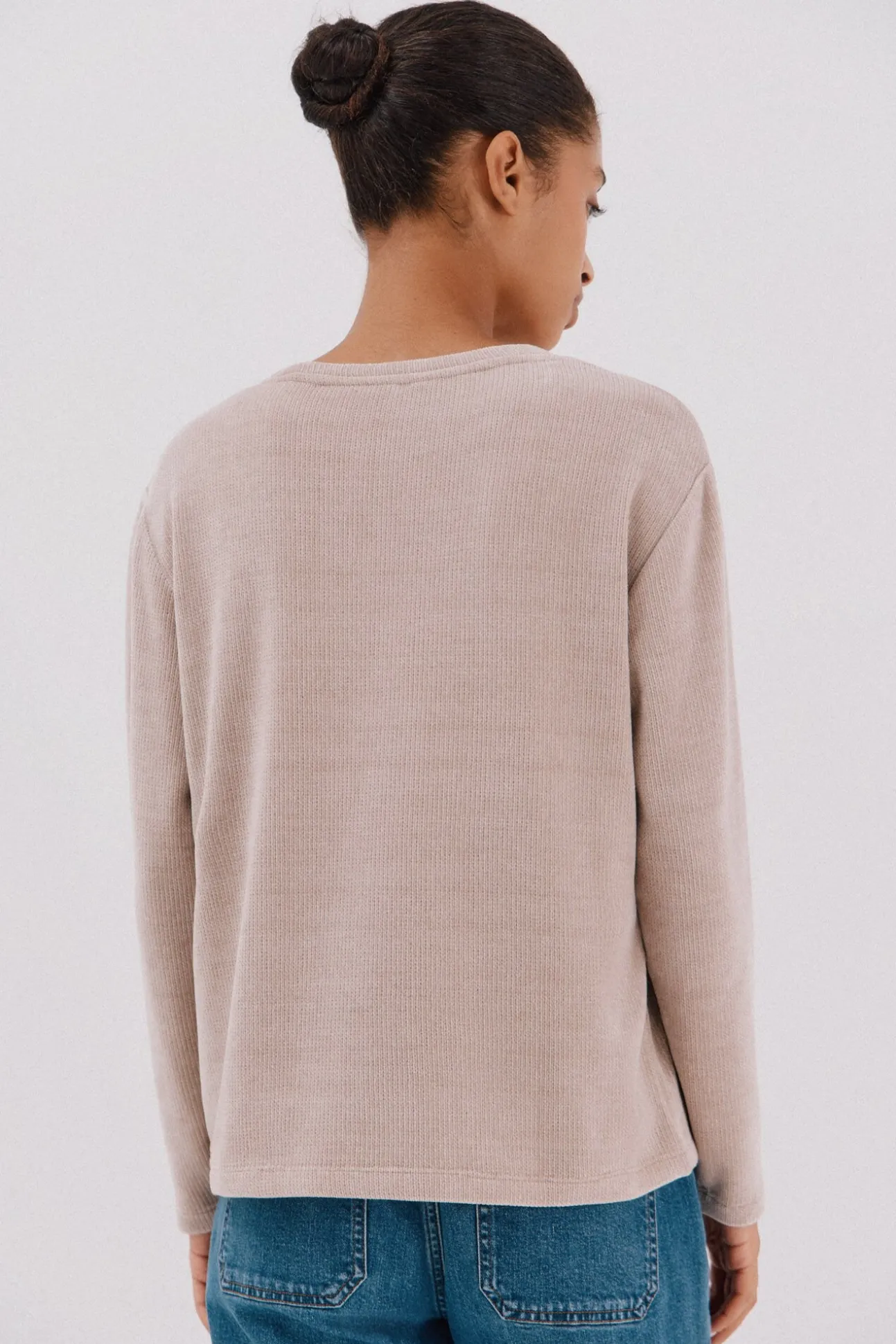 Camiseta riscas em chenille