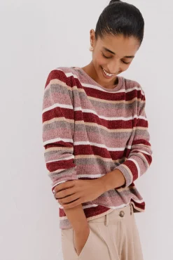 Camiseta riscas em chenille