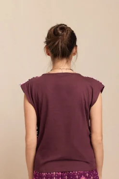 Camiseta trançada franzida