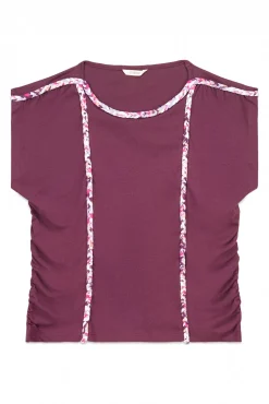 Camiseta trançada franzida