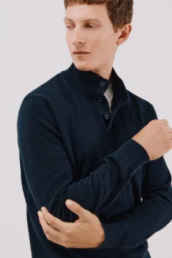 Camisola algodão caxemira gola alta