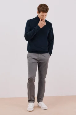 Camisola algodão caxemira gola alta