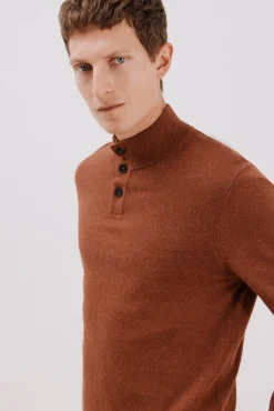 Camisola algodão caxemira gola alta