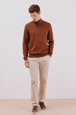 Camisola algodão caxemira gola alta