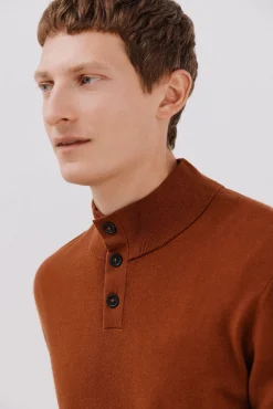 Camisola algodão caxemira gola alta