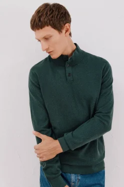 Camisola algodão caxemira gola alta
