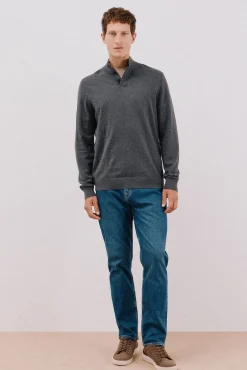 Camisola algodão caxemira gola alta