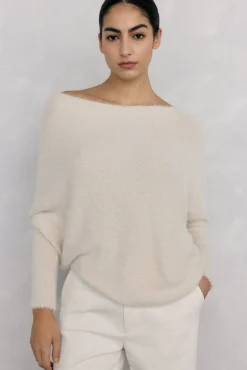 Camisola assimétrico com fio brilhante