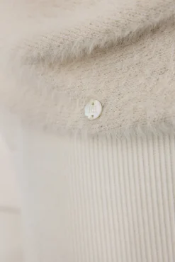 Camisola assimétrico com fio brilhante