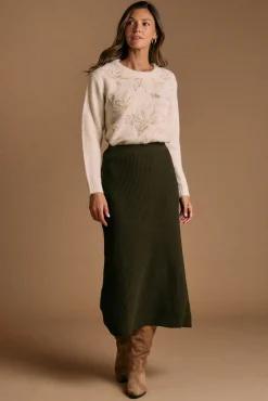 Camisola bordado em lurex cru