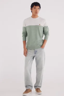 Camisola básico com blocos de cores