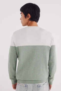 Camisola básico com blocos de cores