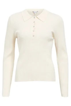 Camisola canelada gola polo