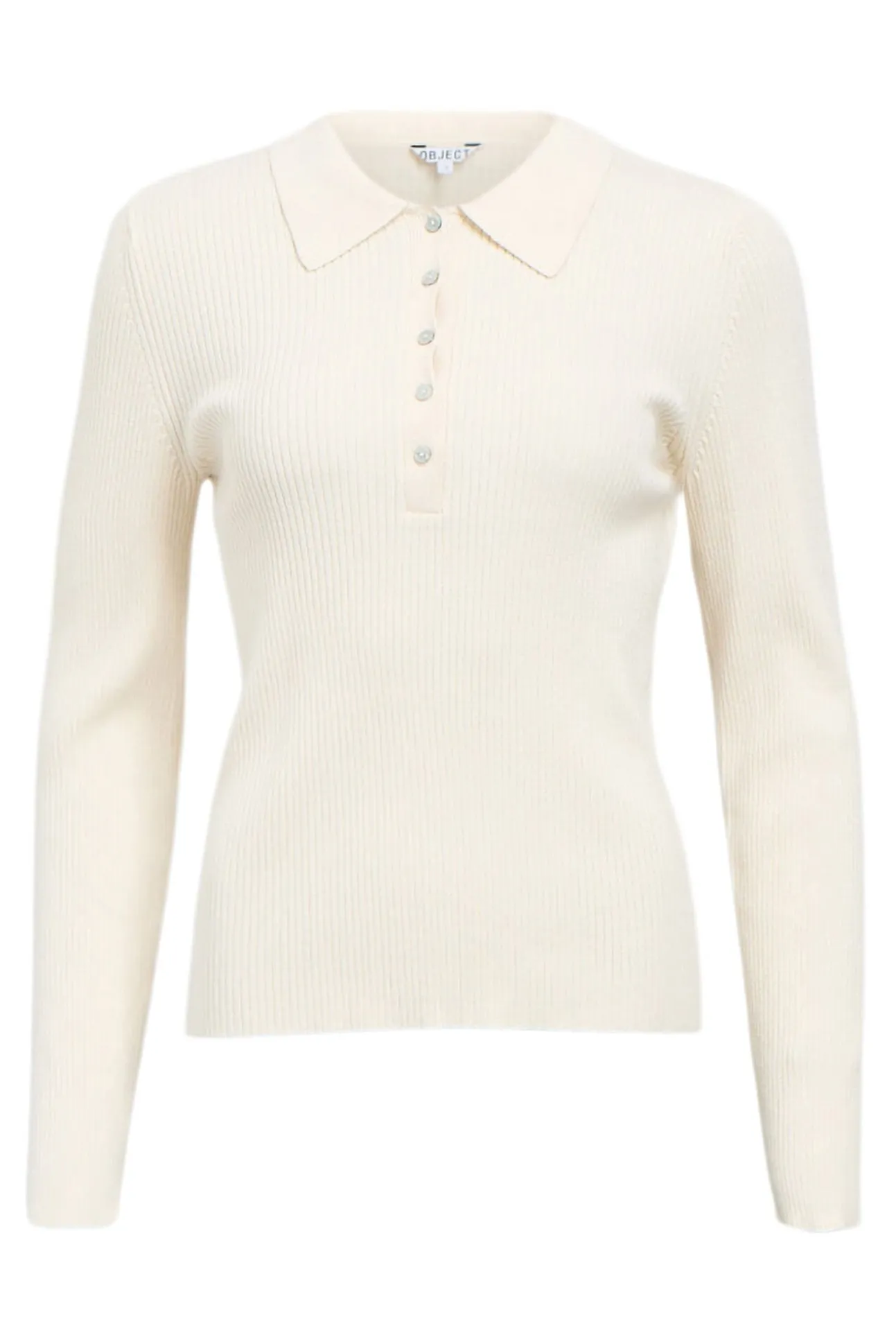 Camisola canelada gola polo