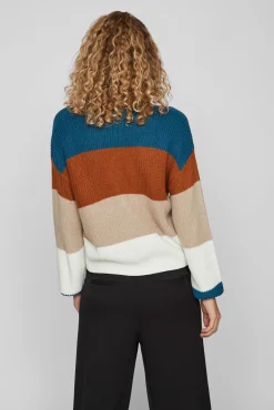 Camisola canelado com riscas