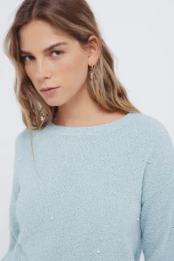 Camisola chenille pérolas