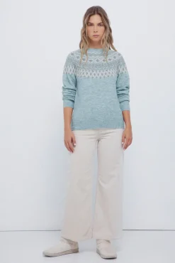 Camisola com borda jacquard