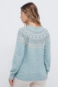 Camisola com borda jacquard