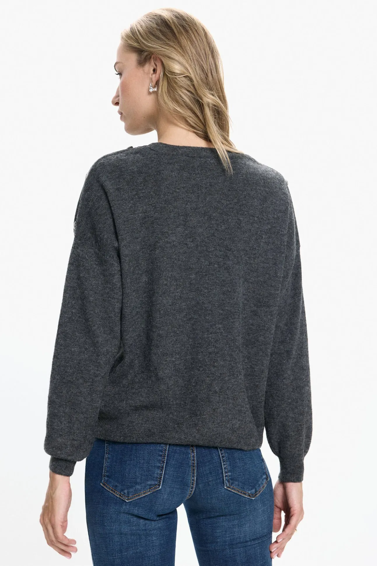 Camisola com botões de joia