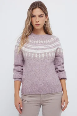 Camisola com detalhes jacquard