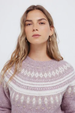 Camisola com detalhes jacquard