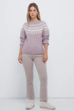 Camisola com detalhes jacquard