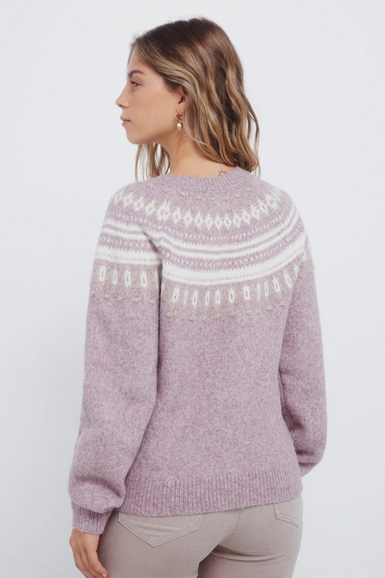 Camisola com detalhes jacquard