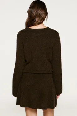 Camisola com detalhes metálicos em lã e alpaca