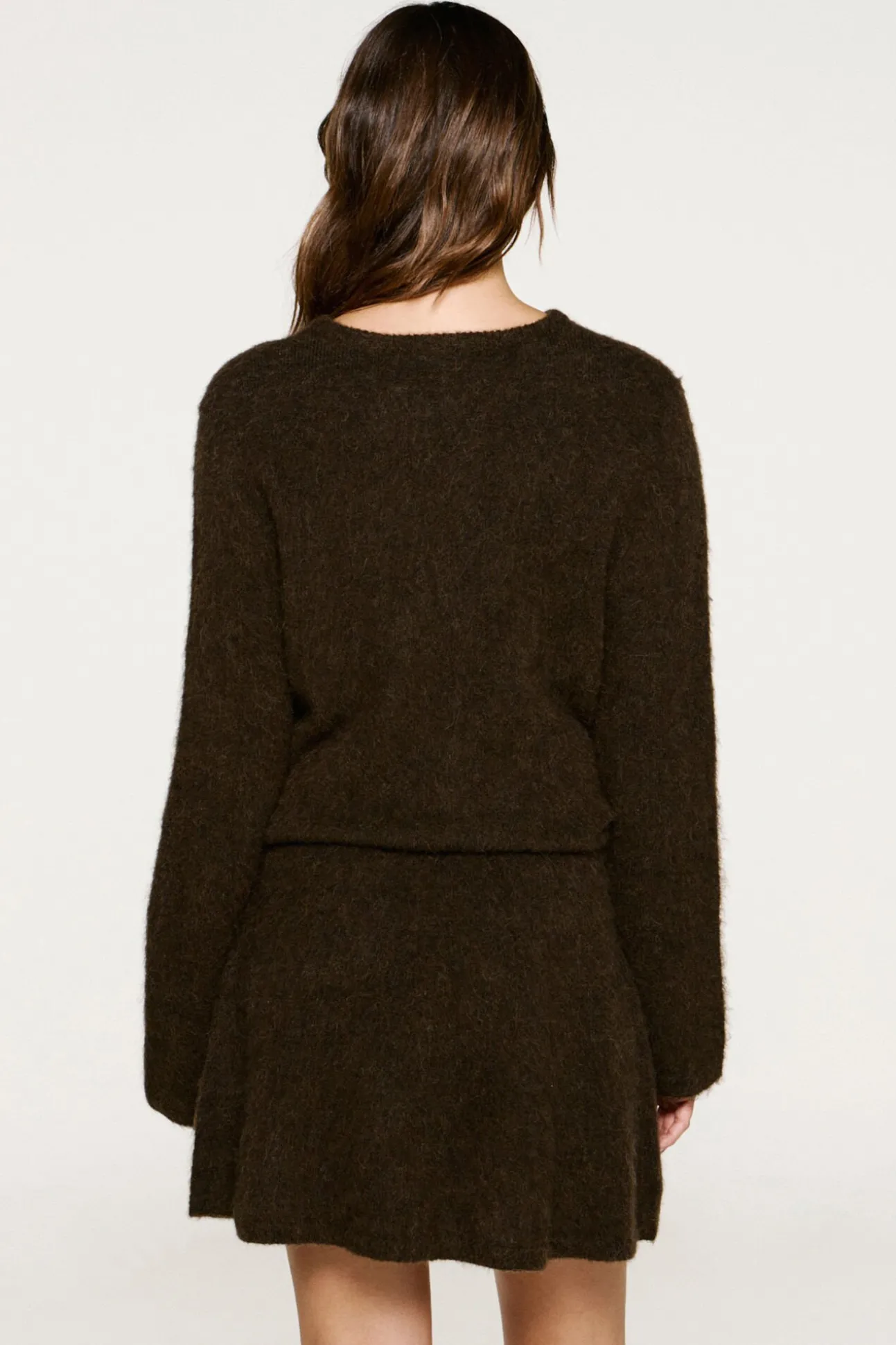 Camisola com detalhes metálicos em lã e alpaca