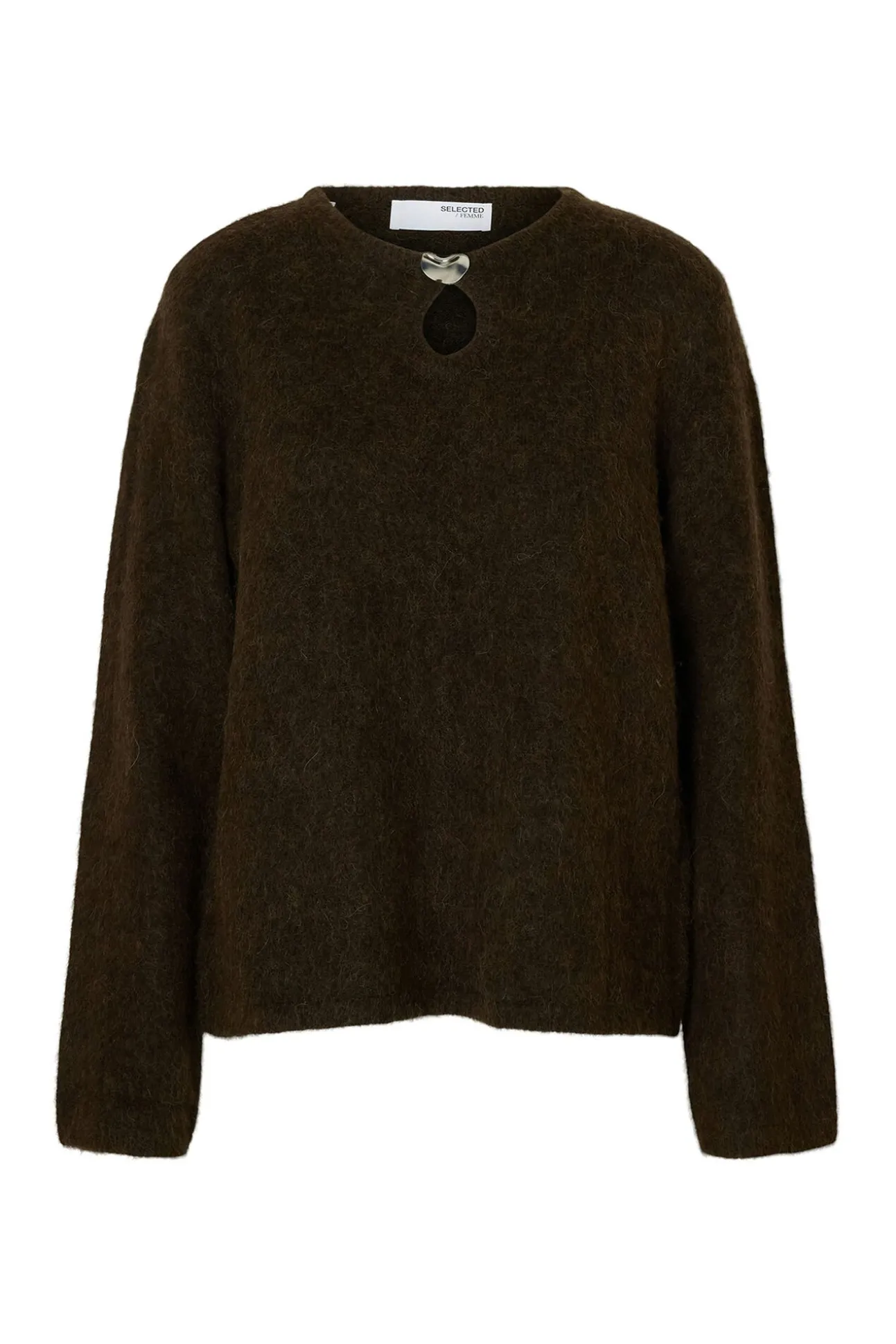 Camisola com detalhes metálicos em lã e alpaca