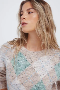Camisola com estampa de diamantes manchados