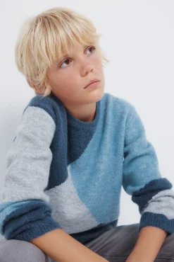 Camisola com figuras geométricas para meninos