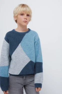 Camisola com figuras geométricas para meninos