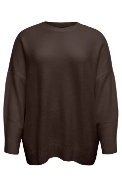 Camisola com gola em V curvo