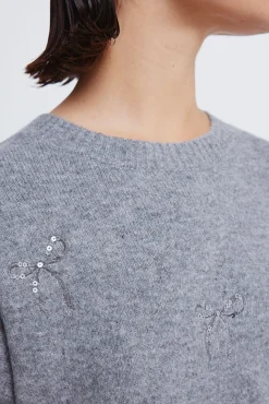 Camisola com laços de lantejoulas