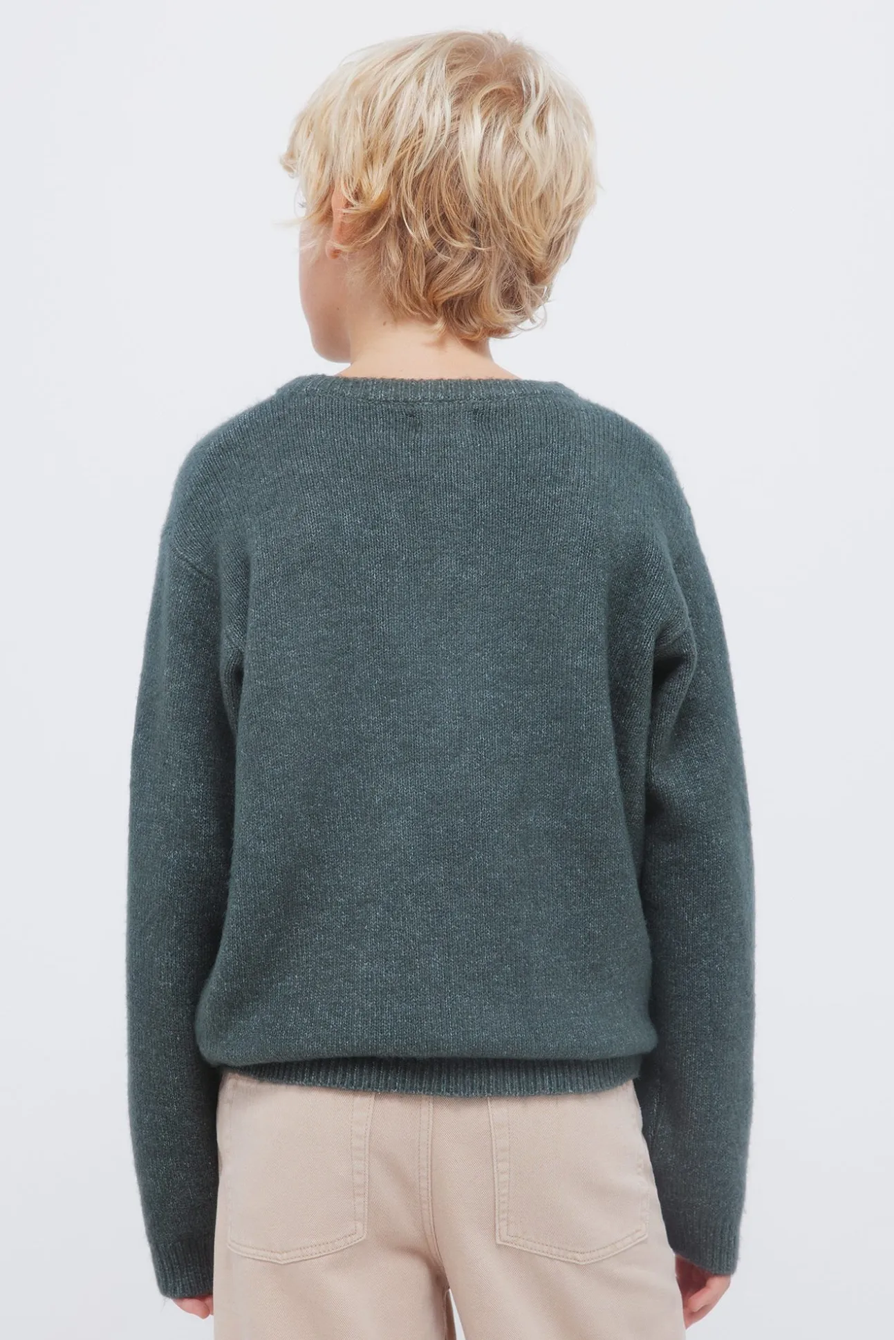 Camisola cáqui com estampa de diamantes para meninos
